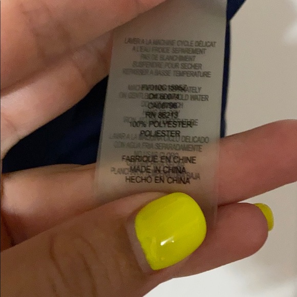 Tristan navy blue cold shoulder ruffle top - Picture 4 of 6